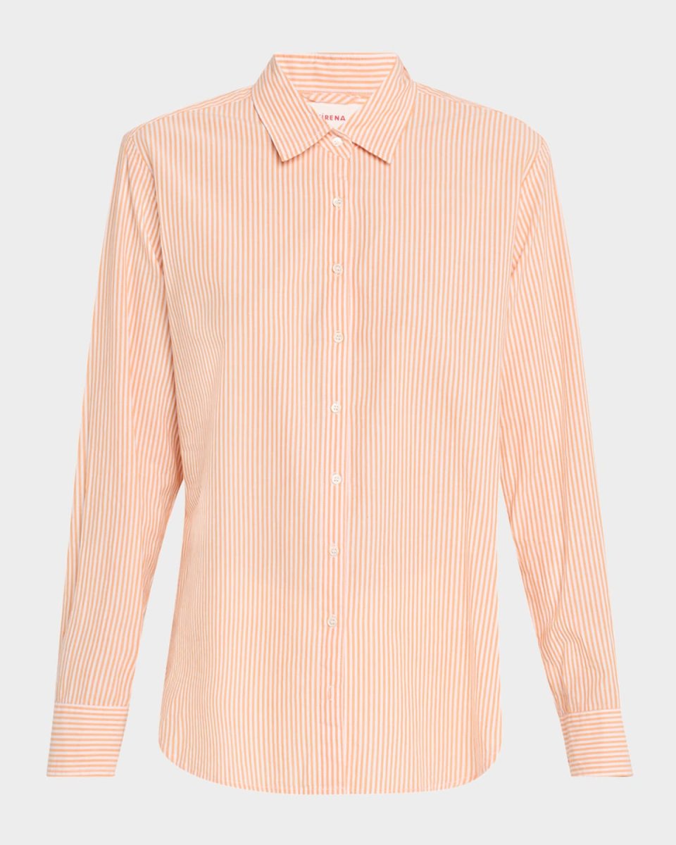 Beau Striped Button-Down Cotton Shirt